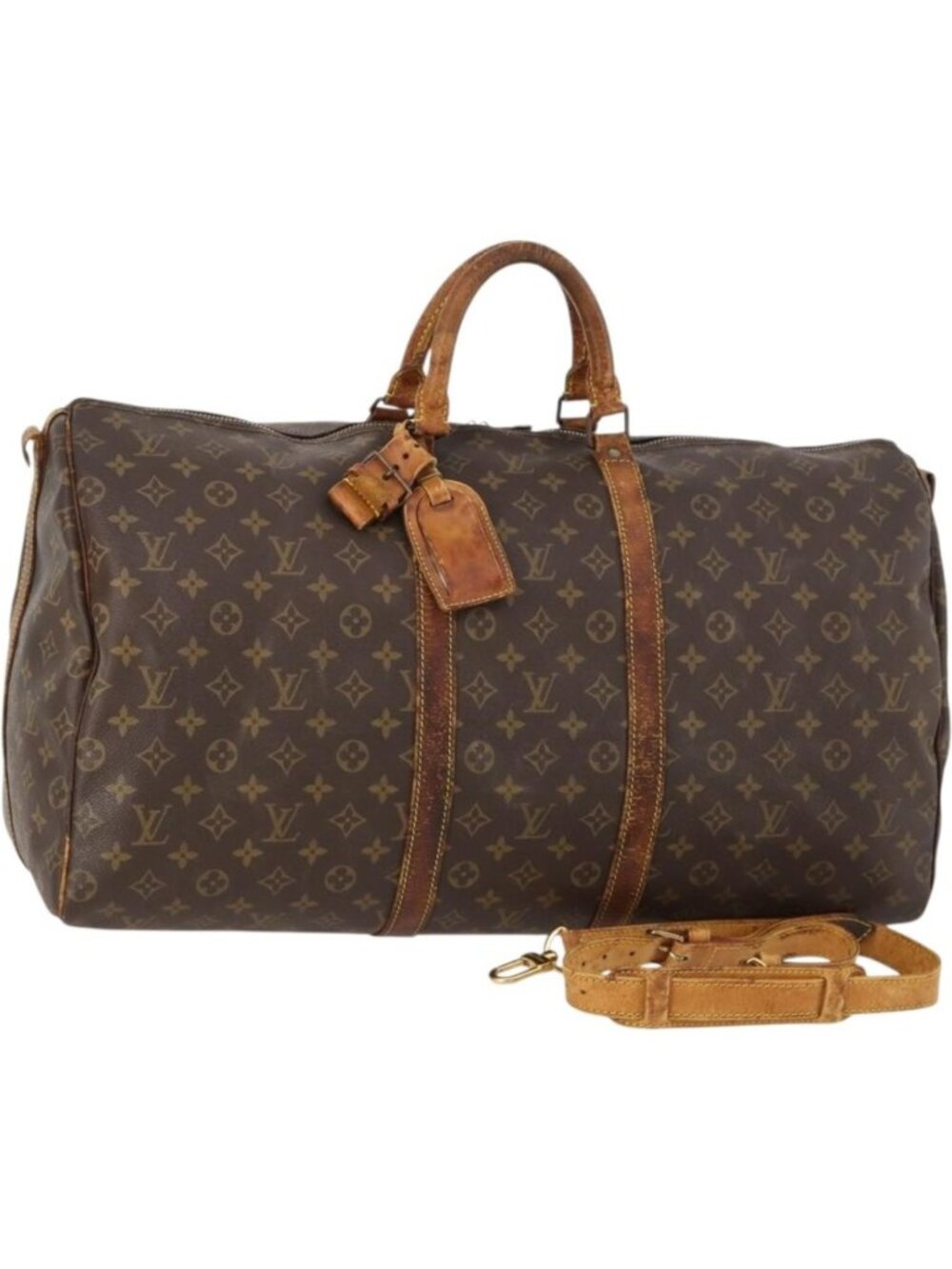 LOUIS VUITTON Monogram Keepall Bandouliere 55 Boston Bag M41414